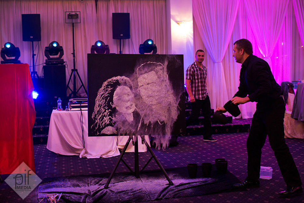 tablou inedit de nunta facut pe loc de un artist